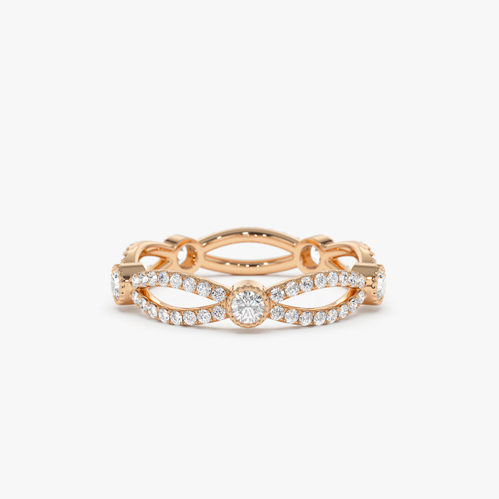 14K Infinity Diamond Eternity Ring - Geum Jewels