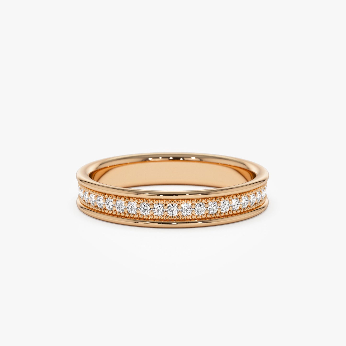14k Milgran Full Eternity Diamond Ring - Geum Jewels