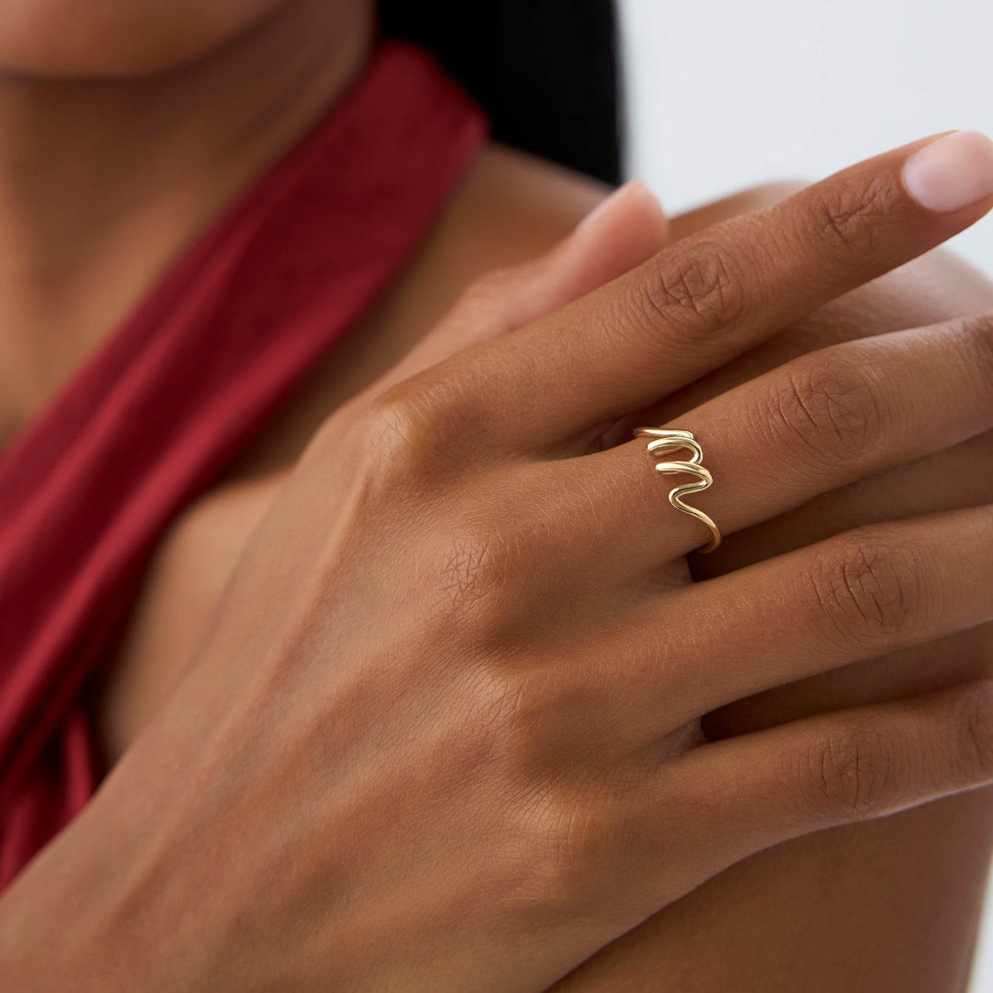 14K Minimalist Wire Letter Ring