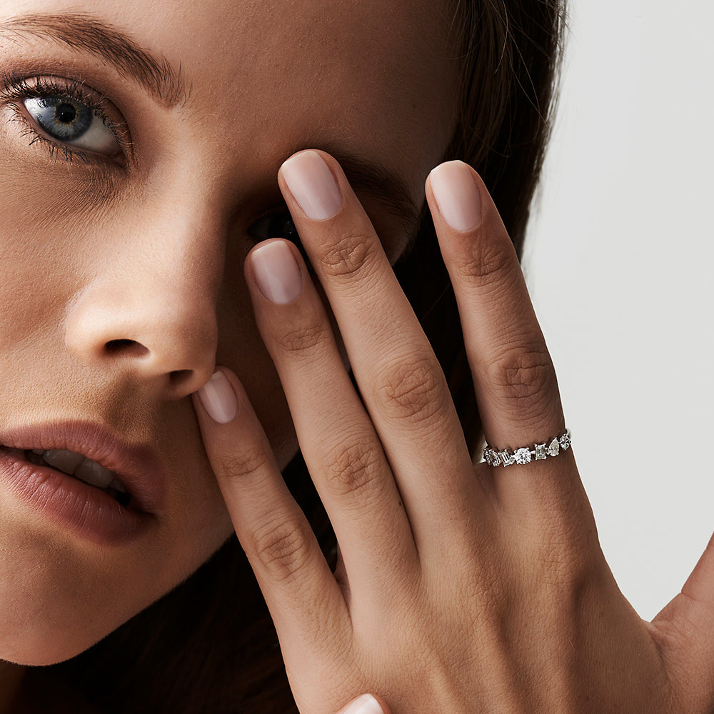 14k Mixed Cut Diamond Anniversary Ring