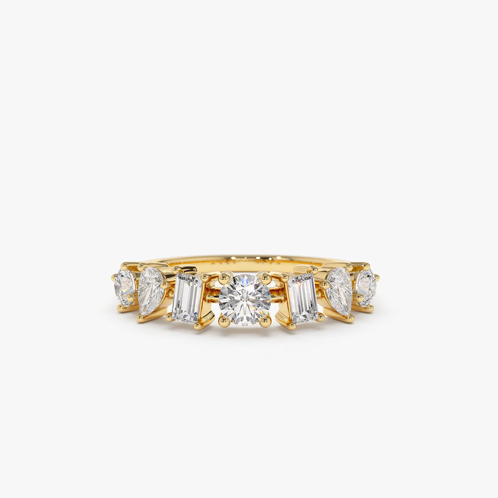 14k Mixed Cut Diamond Anniversary Ring - Geum Jewels