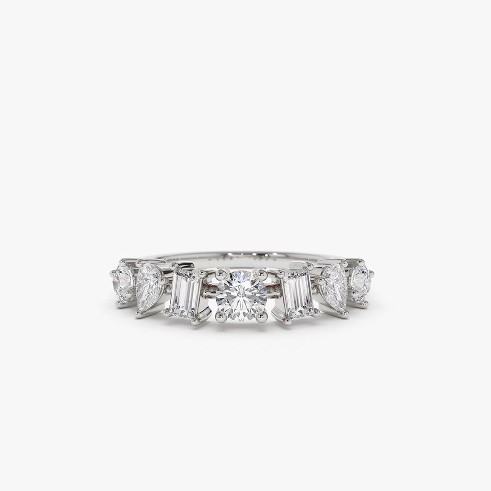 14k Mixed Cut Diamond Anniversary Ring - Geum Jewels