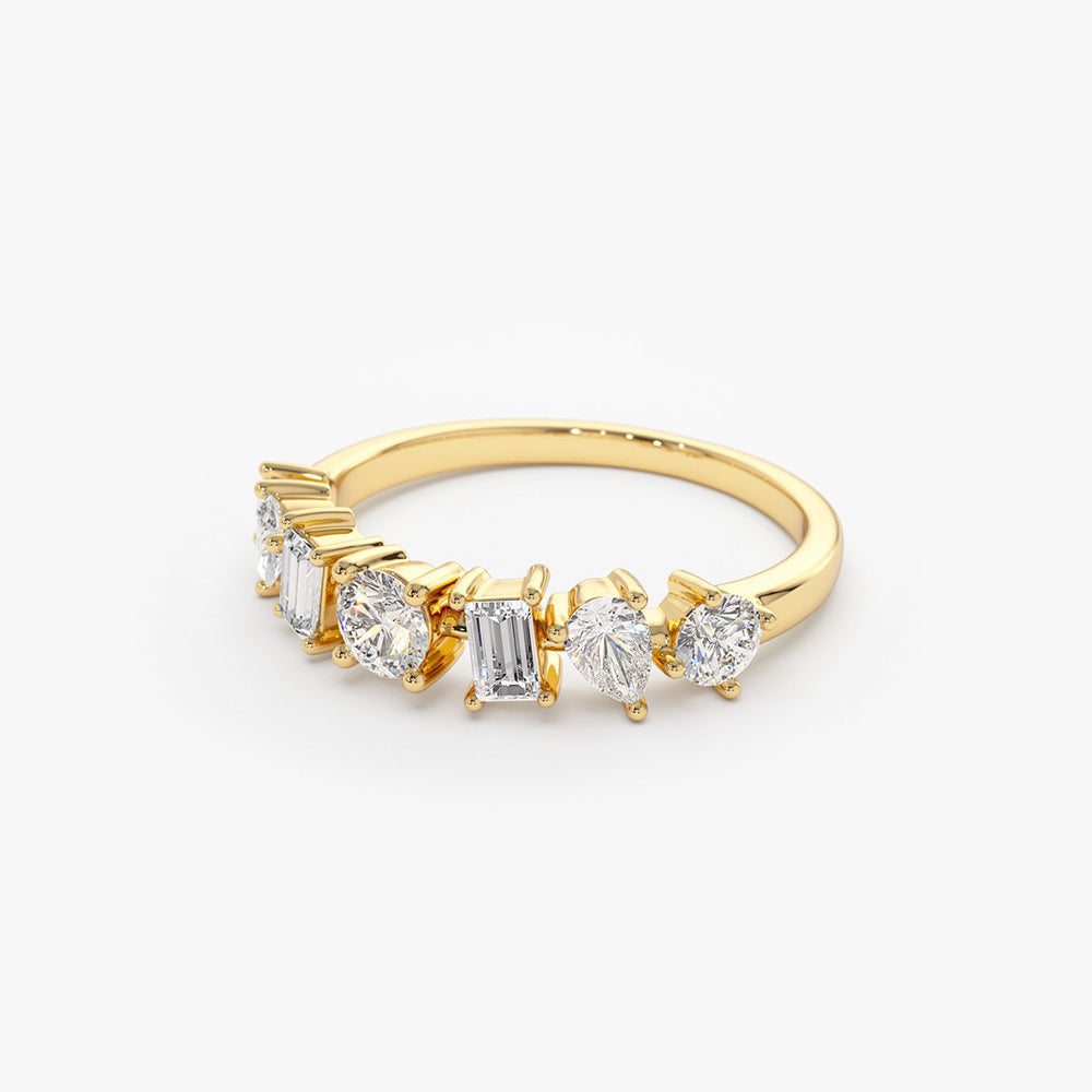 14k Mixed Cut Diamond Anniversary Ring - Geum Jewels