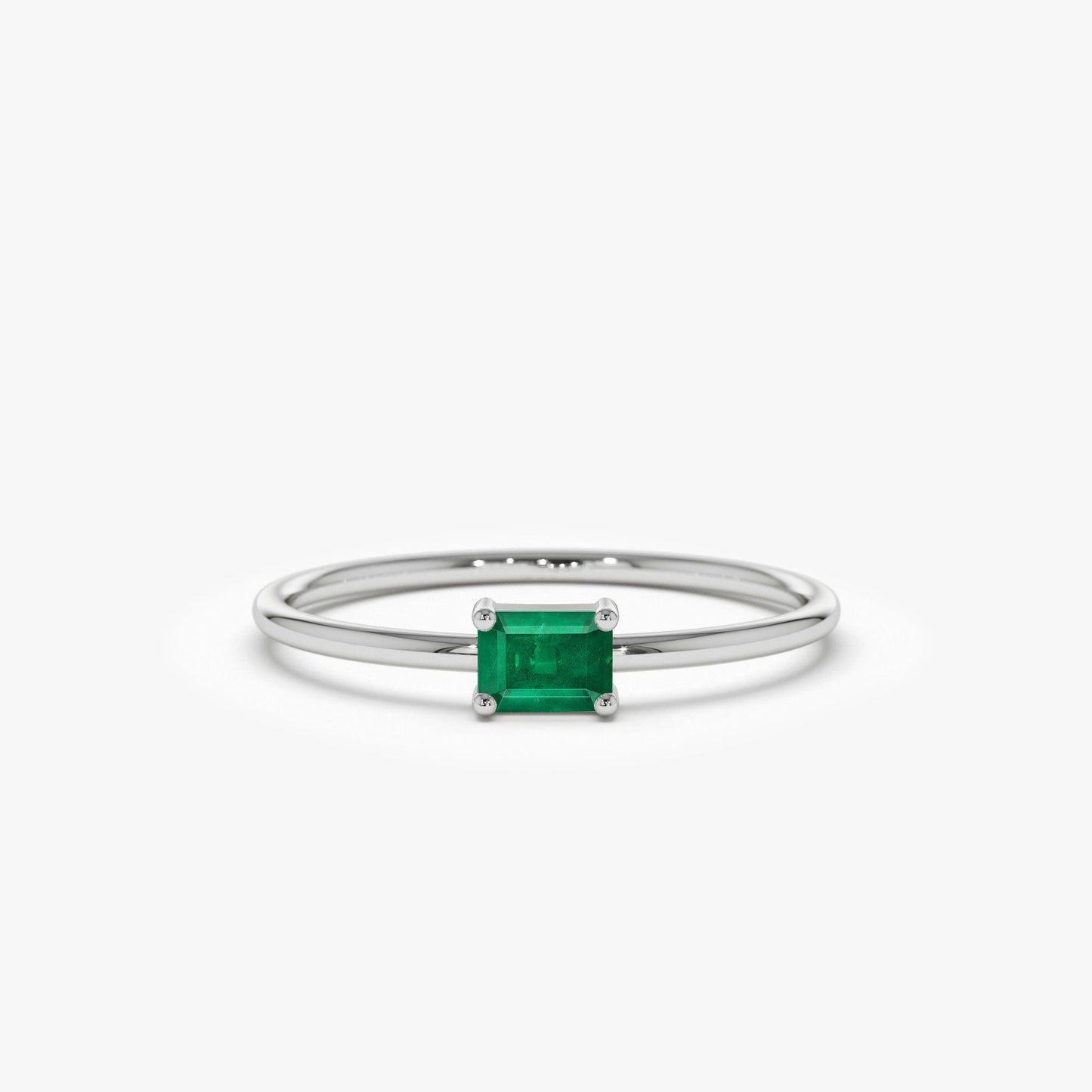14k Octagon Cut Emerald Ring - Geum Jewels