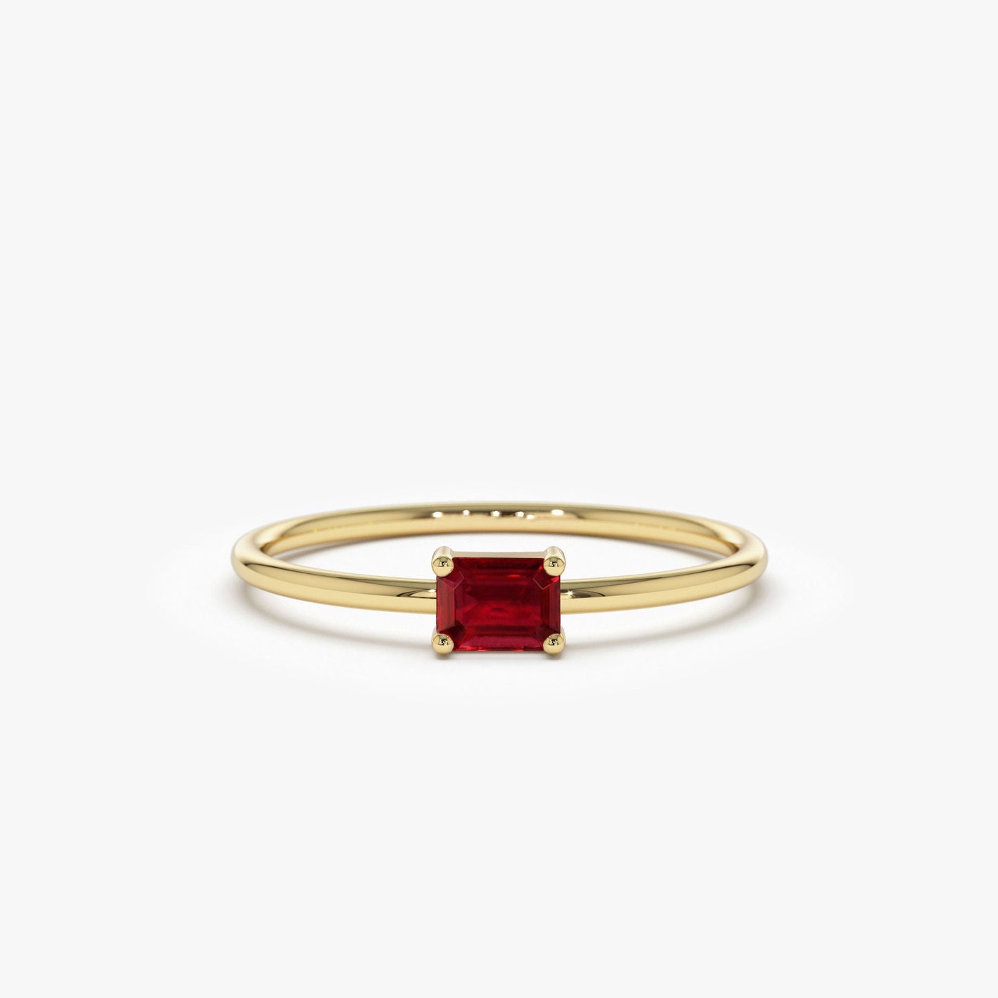 14k Octagon Cut Ruby Ring - Geum Jewels