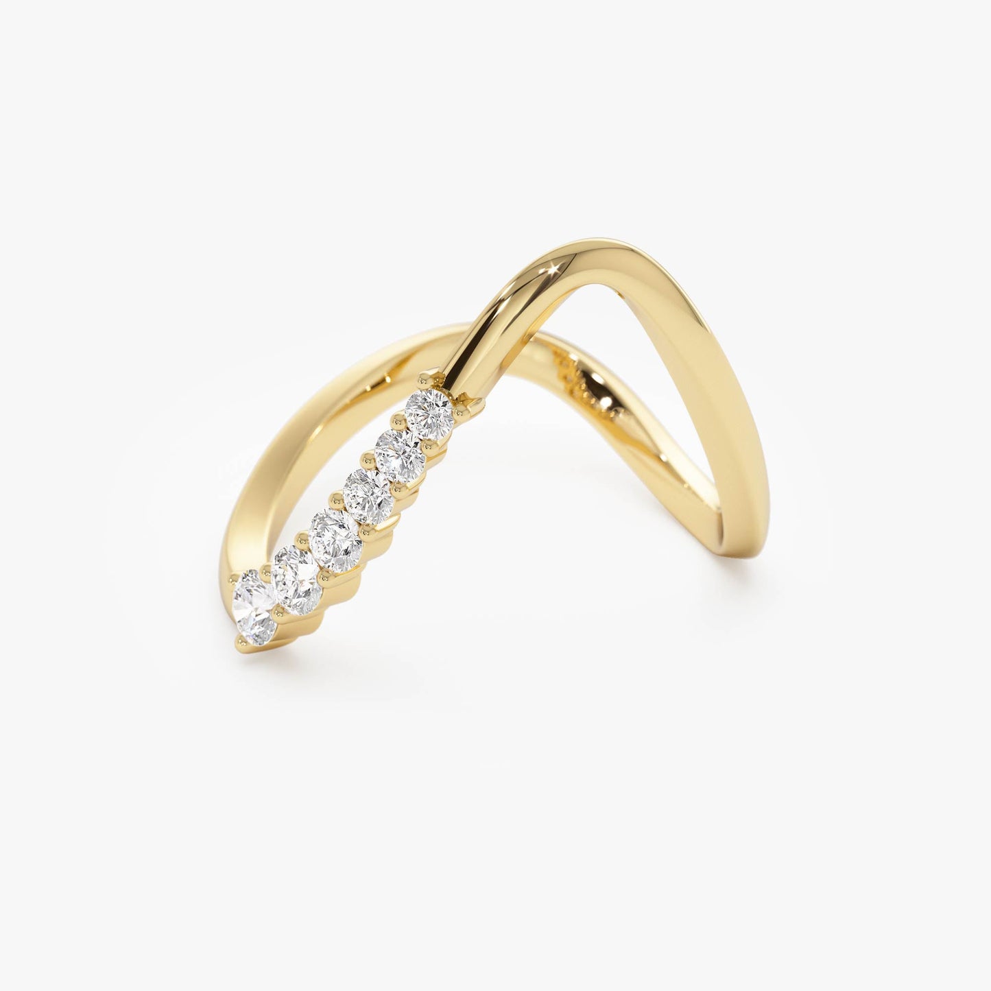 14K Open Twist Unique Diamond Ring - Geum Jewels