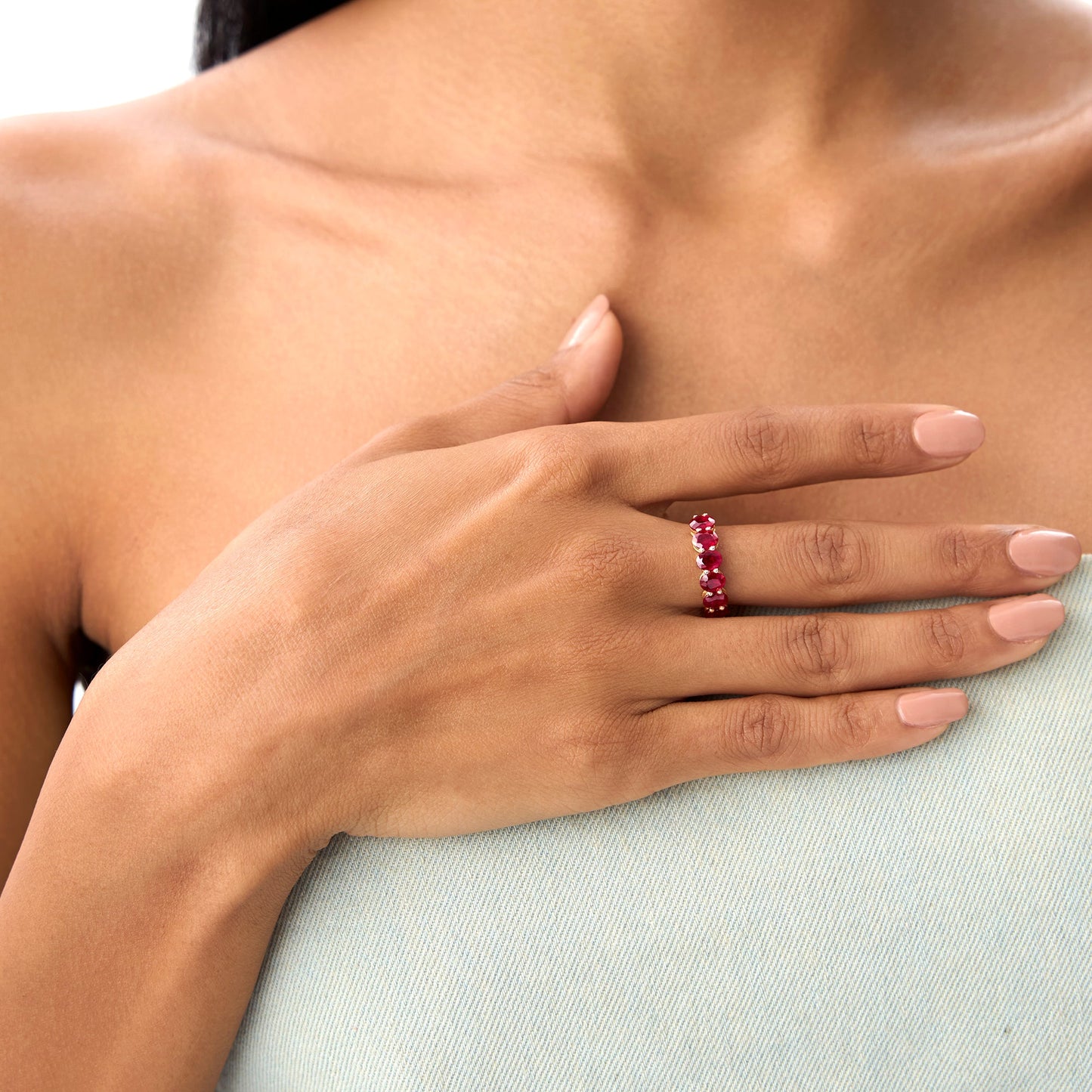 14k Oval Shaped Basket Setting Ruby Ring