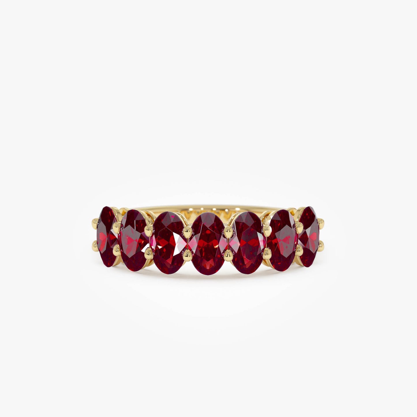 14k Oval Shaped Basket Setting Ruby Ring - Geum Jewels