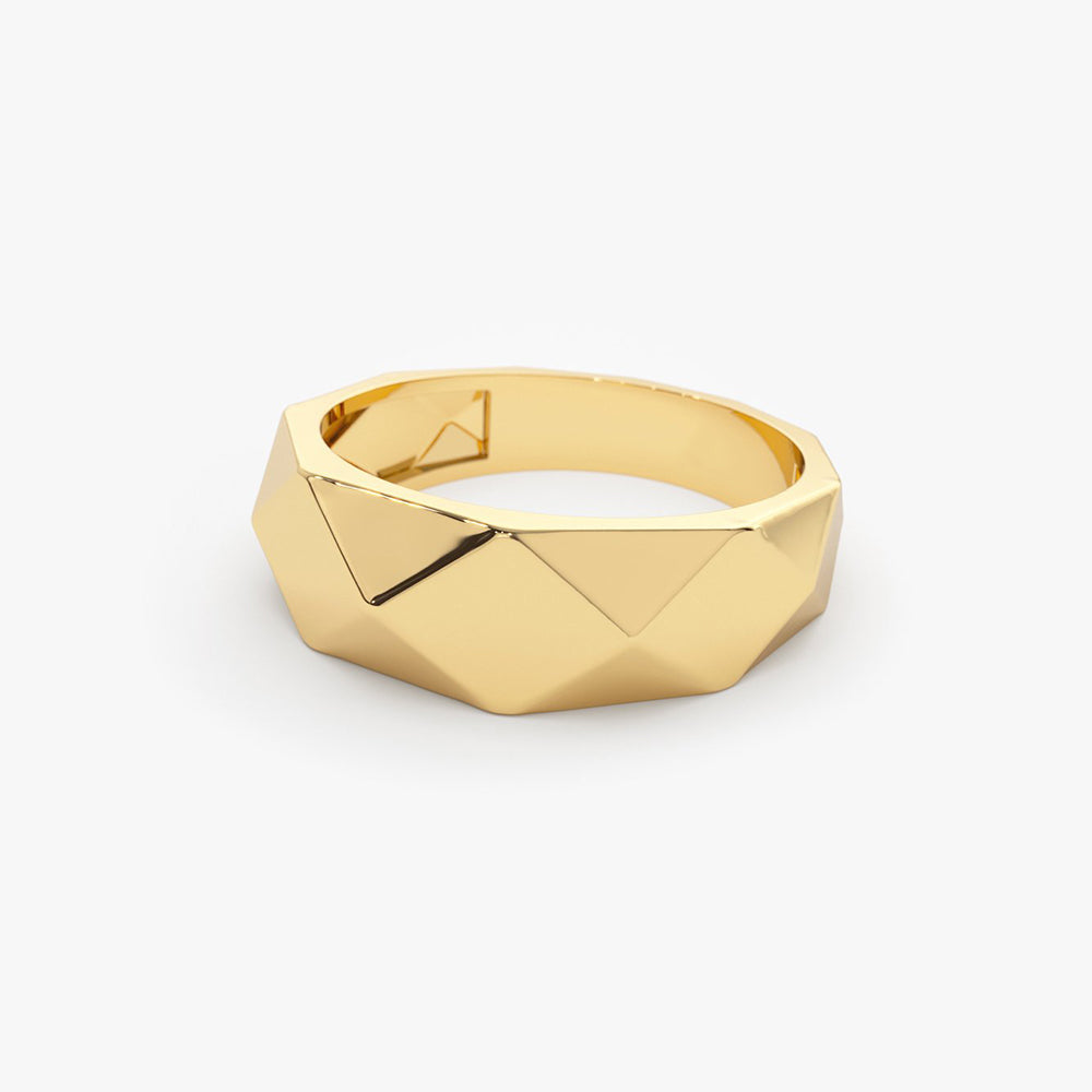14k Pattern Bold Statement Ring - Geum Jewels
