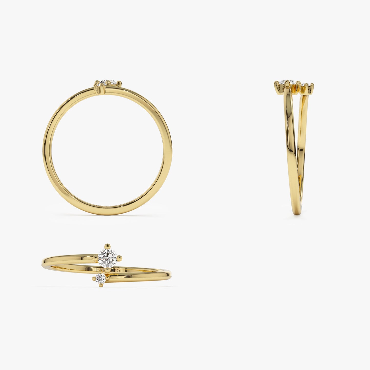 14k Petite Diamond Duo Ring
