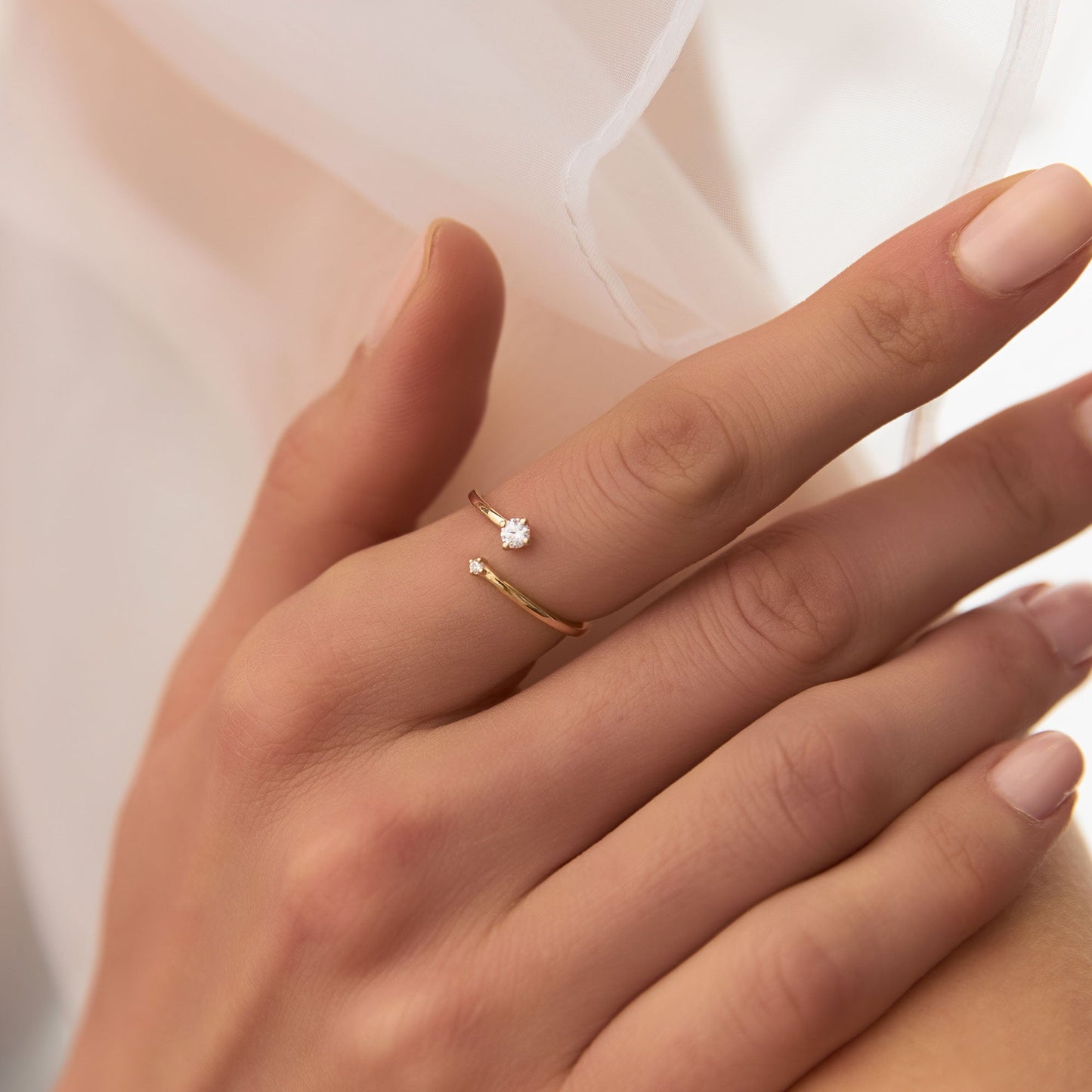 14k Petite Diamond Duo Ring