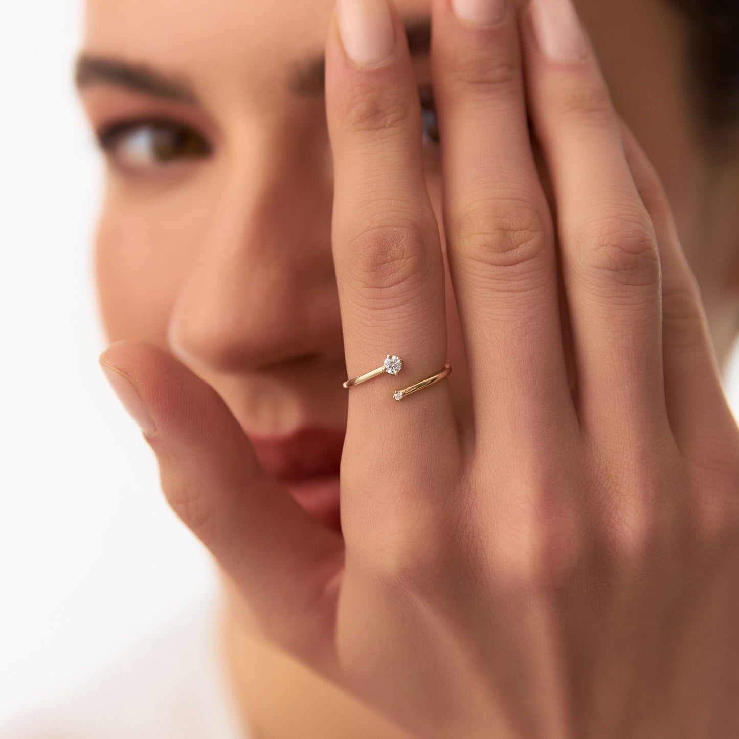 14k Petite Diamond Duo Ring