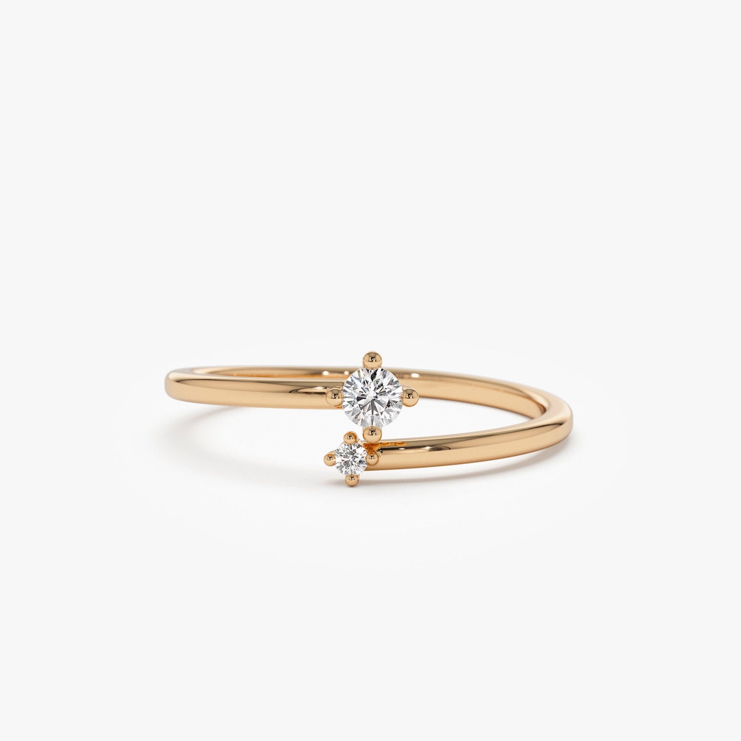 14k Petite Diamond Duo Ring - Geum Jewels