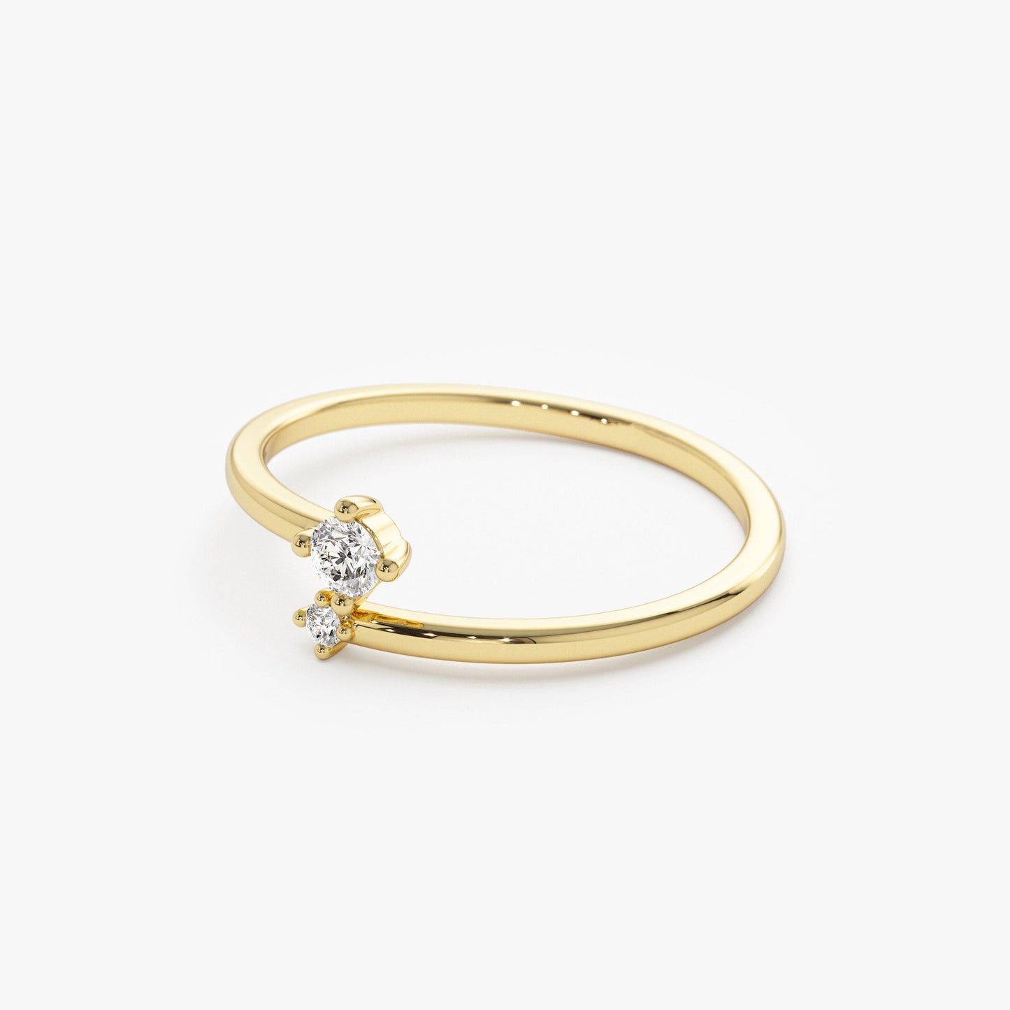 14k Petite Diamond Duo Ring - Geum Jewels