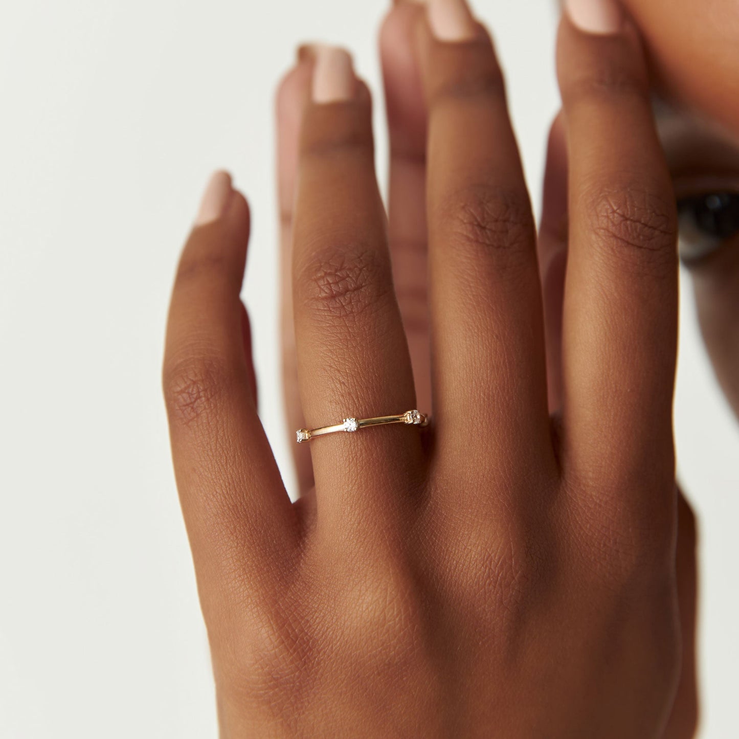 14k Prong Setting Full Eternity Dainty Stacking Ring