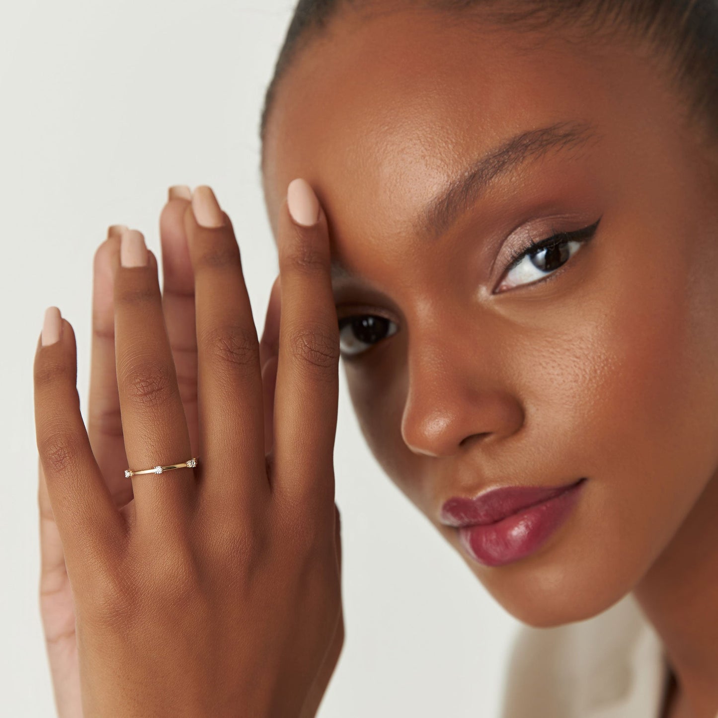 14k Prong Setting Full Eternity Dainty Stacking Ring