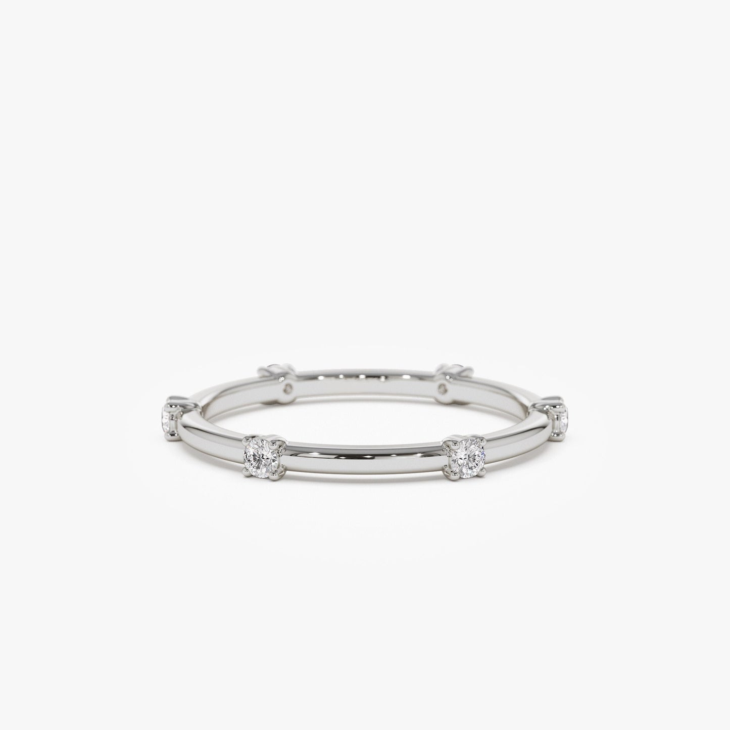 14k Prong Setting Full Eternity Dainty Stacking Ring - Geum Jewels