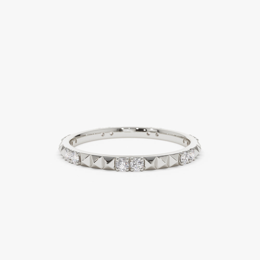 14K Pyramid Diamond Eternity Ring - Geum Jewels