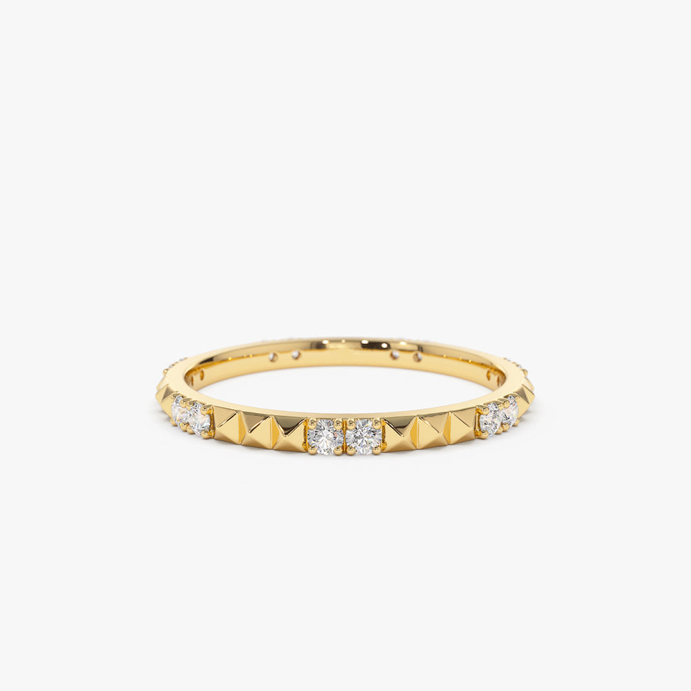 14K Pyramid Diamond Eternity Ring - Geum Jewels