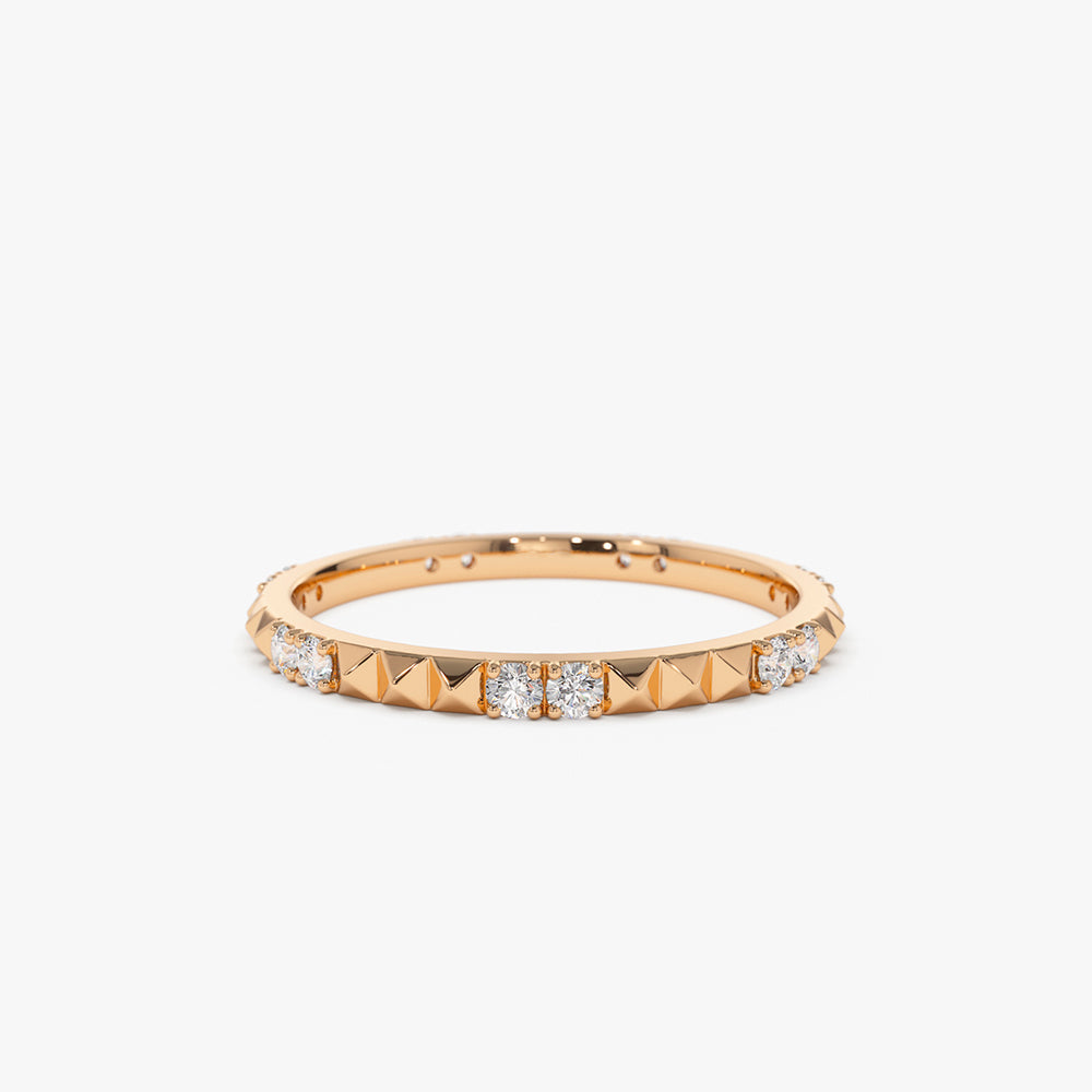 14K Pyramid Diamond Eternity Ring - Geum Jewels