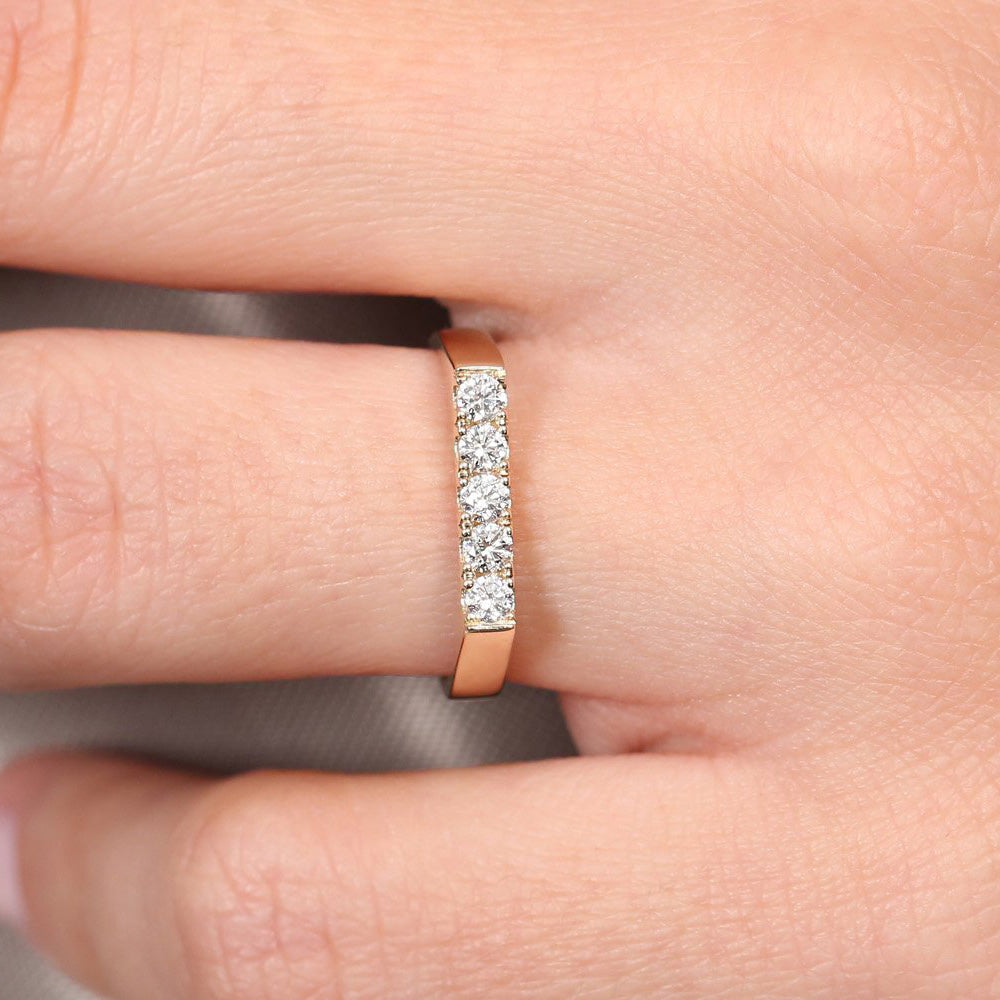 14K Rectangular Diamond Pinky Ring