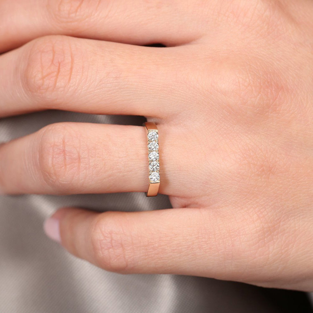 14K Rectangular Diamond Pinky Ring