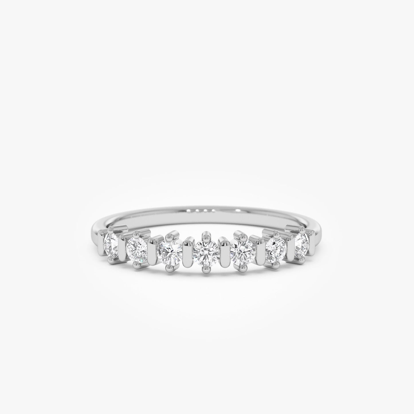 14K Round Cut 0.20 ctw Seven Stone Wedding Ring - Geum Jewels