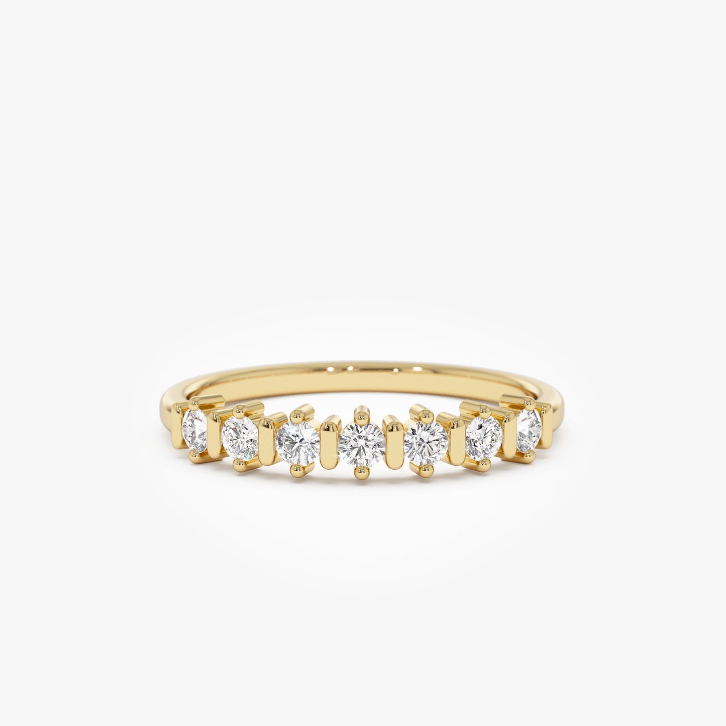 14K Round Cut 0.20 ctw Seven Stone Wedding Ring - Geum Jewels