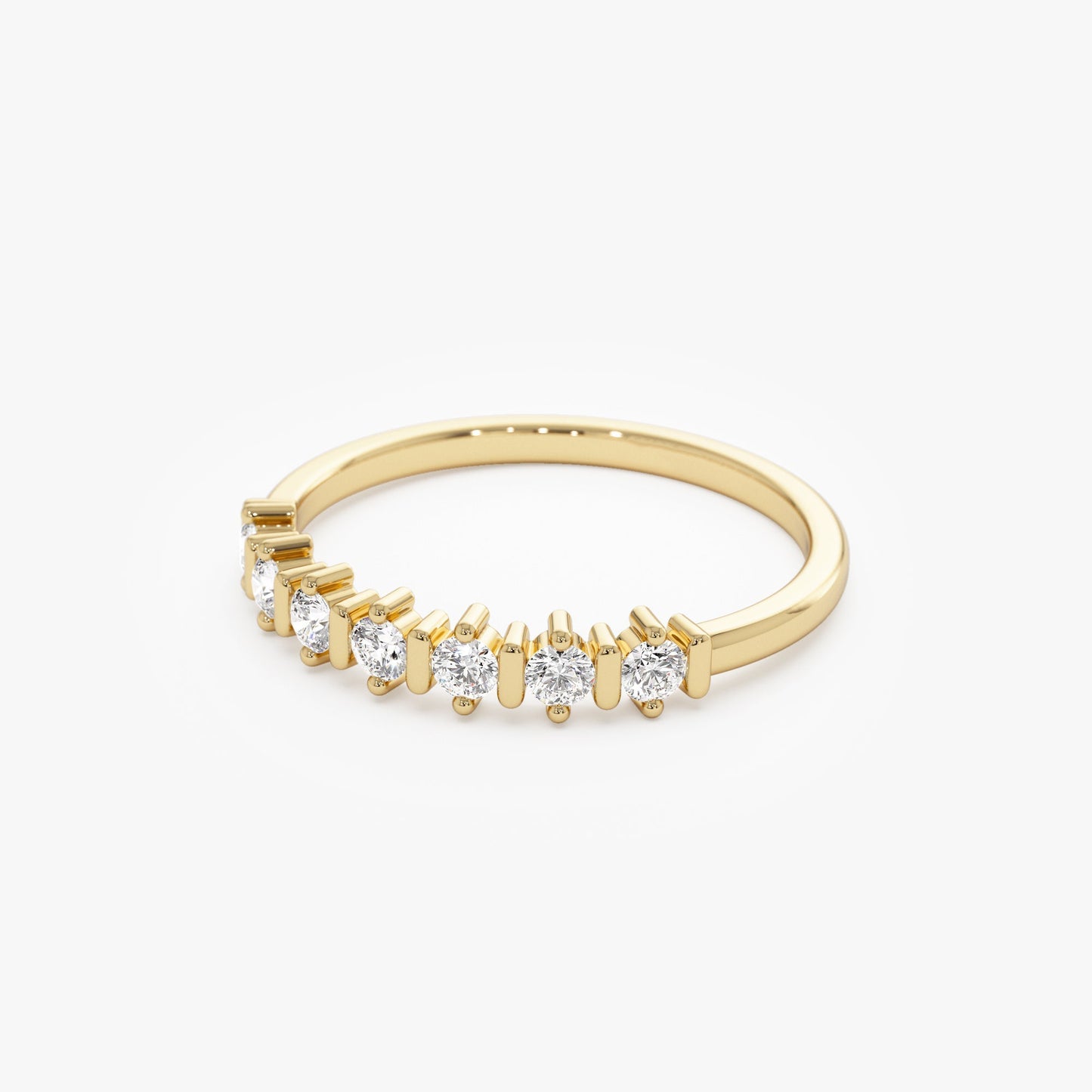 14K Round Cut 0.20 ctw Seven Stone Wedding Ring - Geum Jewels