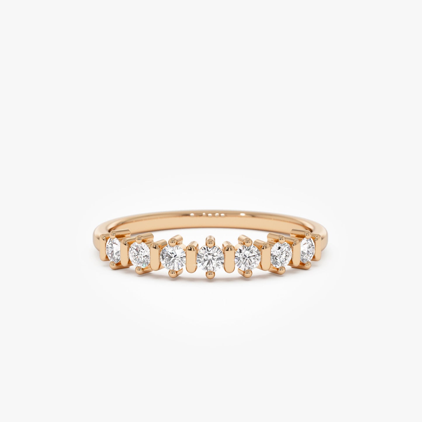 14K Round Cut 0.20 ctw Seven Stone Wedding Ring - Geum Jewels
