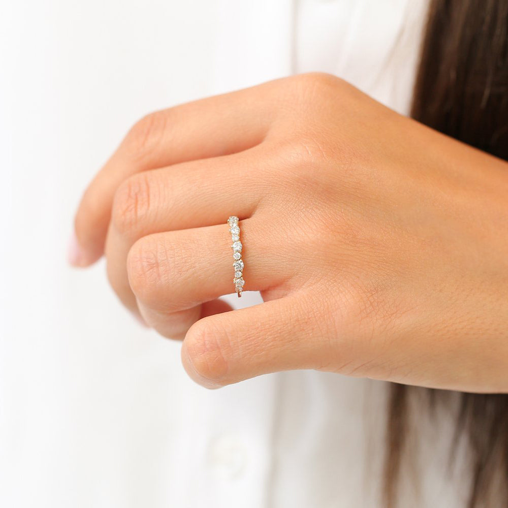 14k Round Diamond Unique Wedding Ring