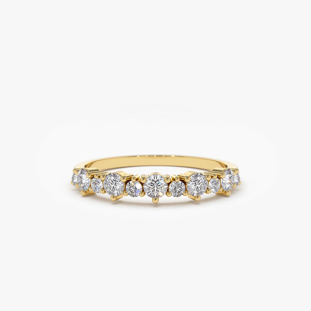 14k Round Diamond Unique Wedding Ring - Geum Jewels