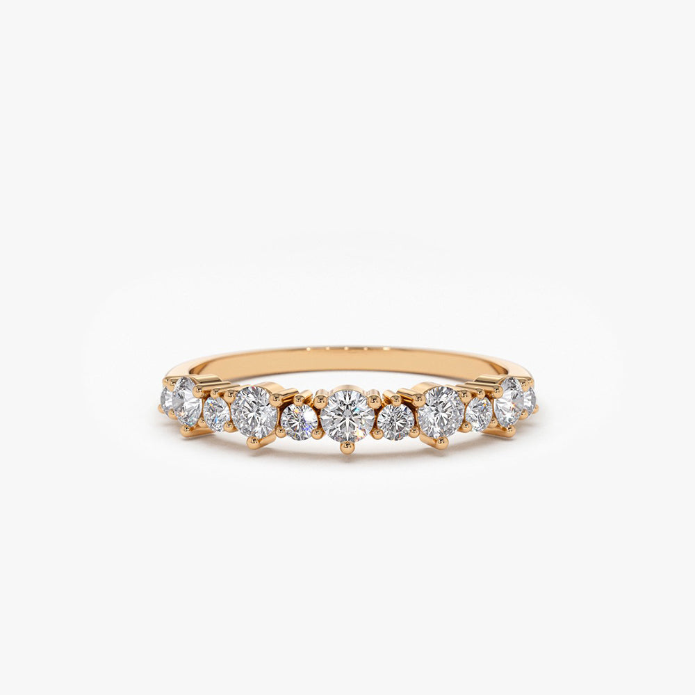 14k Round Diamond Unique Wedding Ring - Geum Jewels