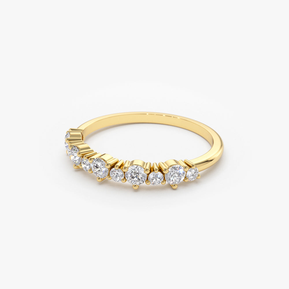 14k Round Diamond Unique Wedding Ring - Geum Jewels