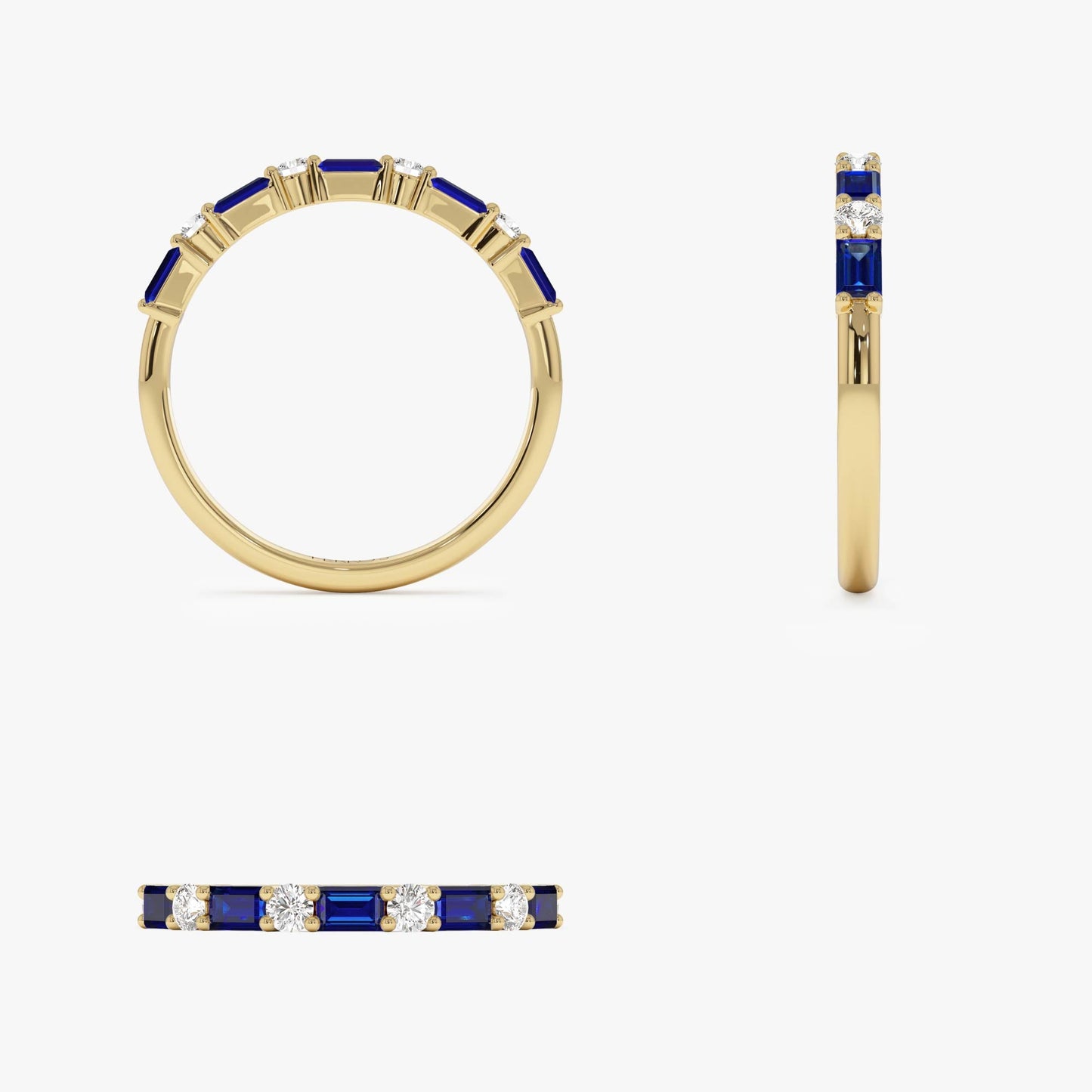 14k Sapphire and Diamond Prong Setting Ring