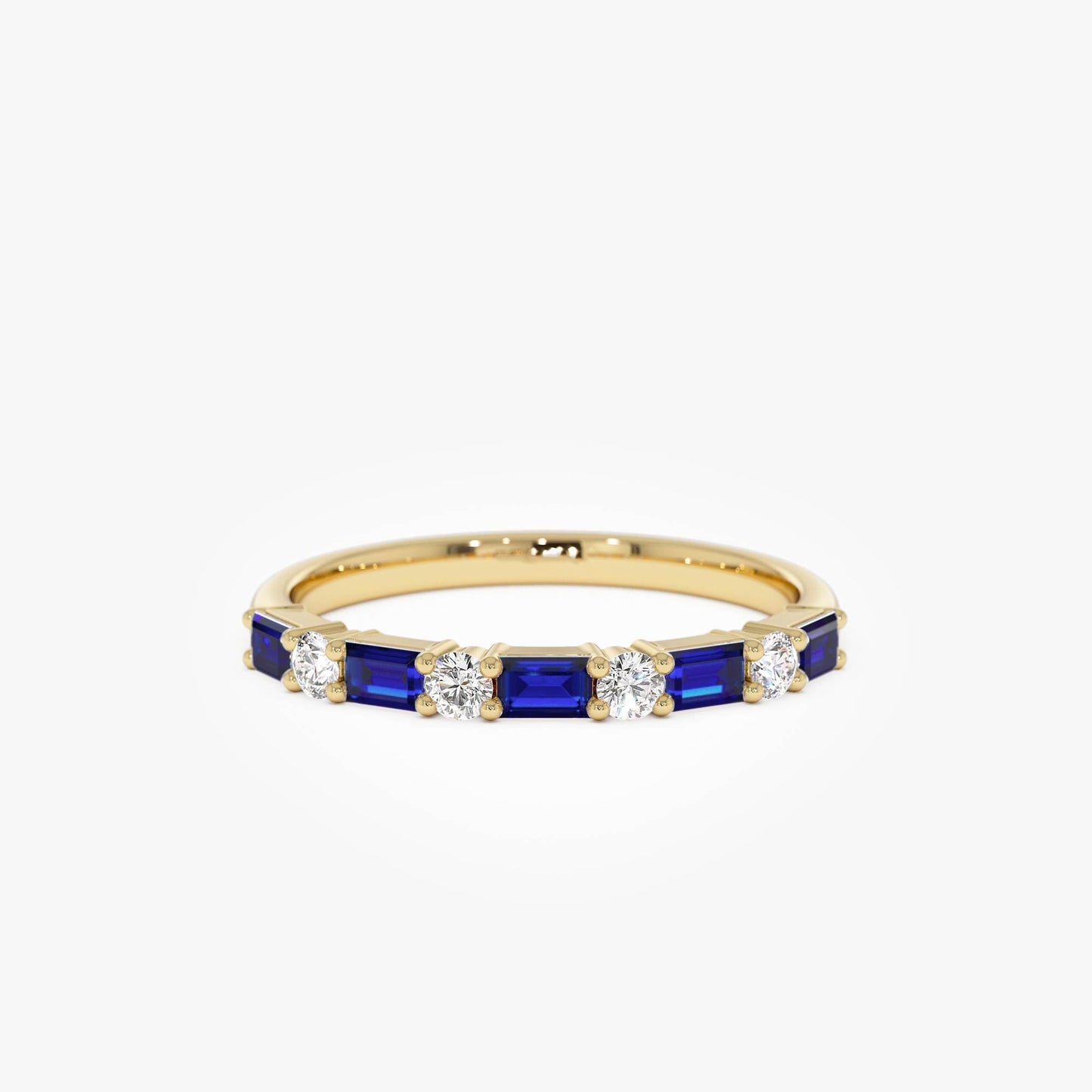 14k Sapphire and Diamond Prong Setting Ring - Geum Jewels