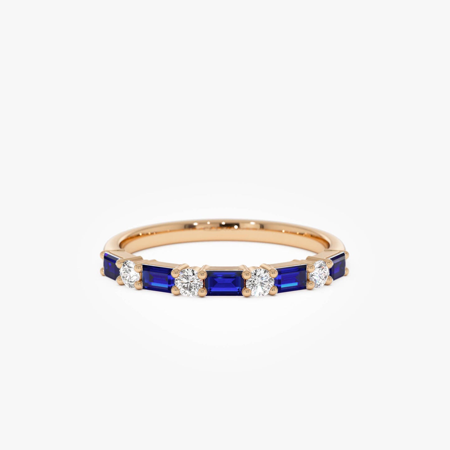 14k Sapphire and Diamond Prong Setting Ring - Geum Jewels