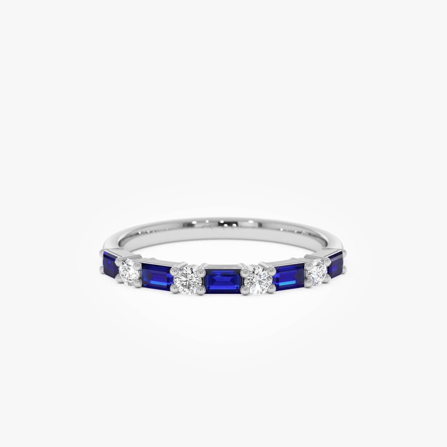 14k Sapphire and Diamond Prong Setting Ring - Geum Jewels