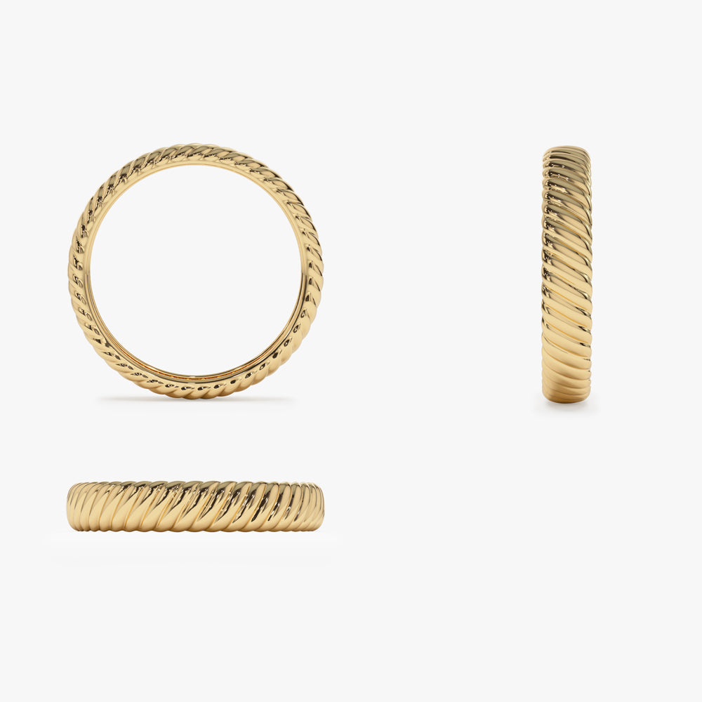 14k Solid Dome Croissant Ring