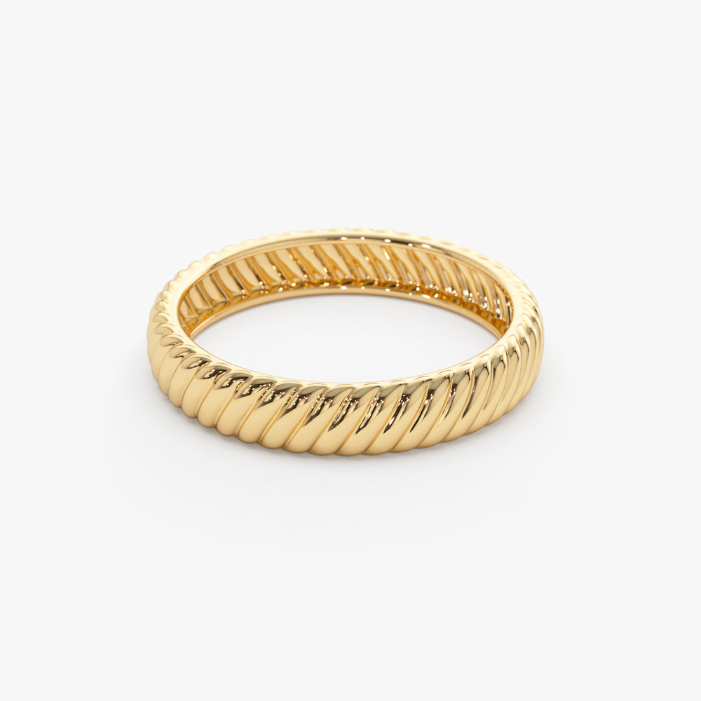 14k Solid Dome Croissant Ring