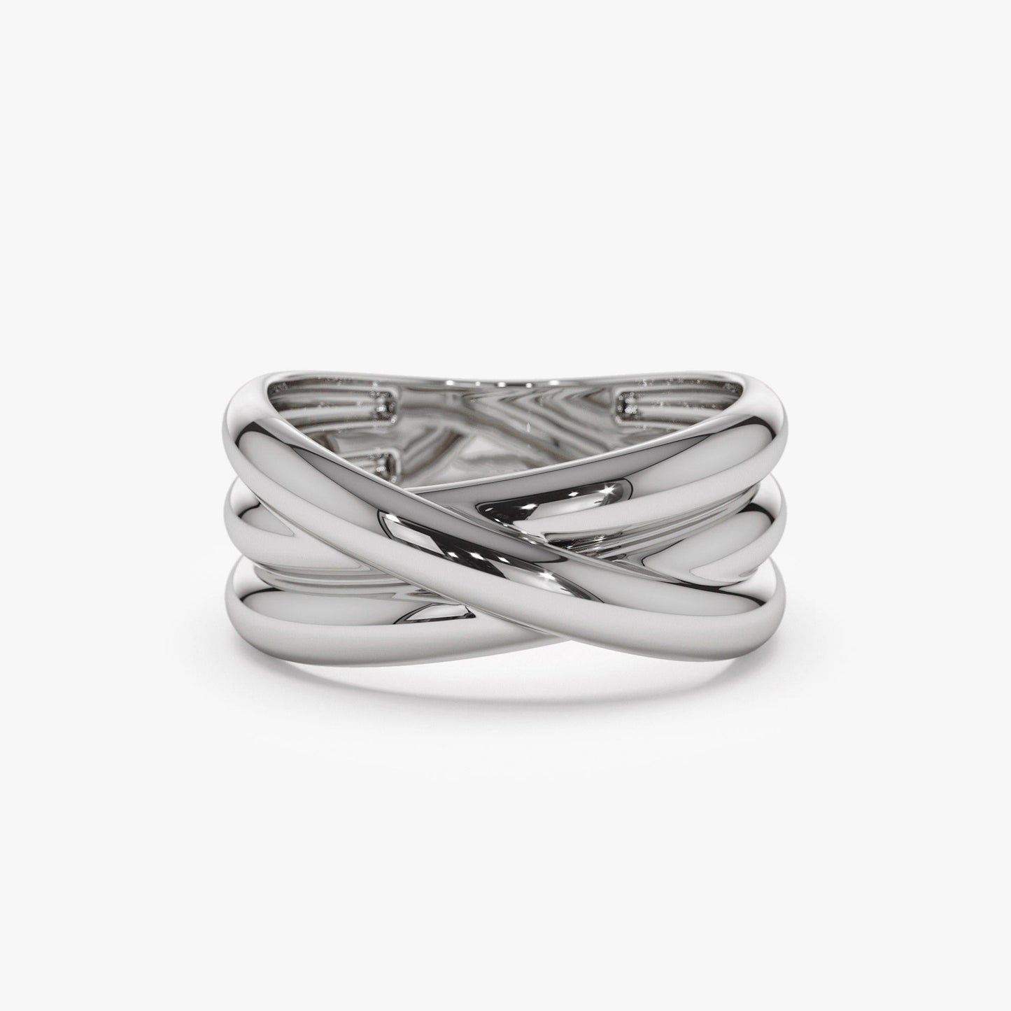 14k Solid Gold Multi-strand Crossover Ring - Geum Jewels