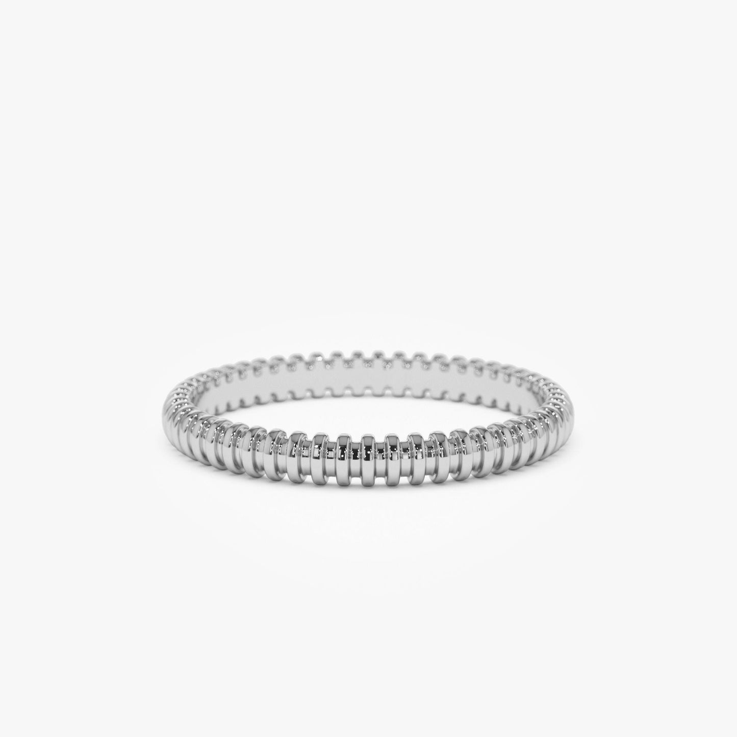 14K Stackable Ribbed Wedding band - Geum Jewels