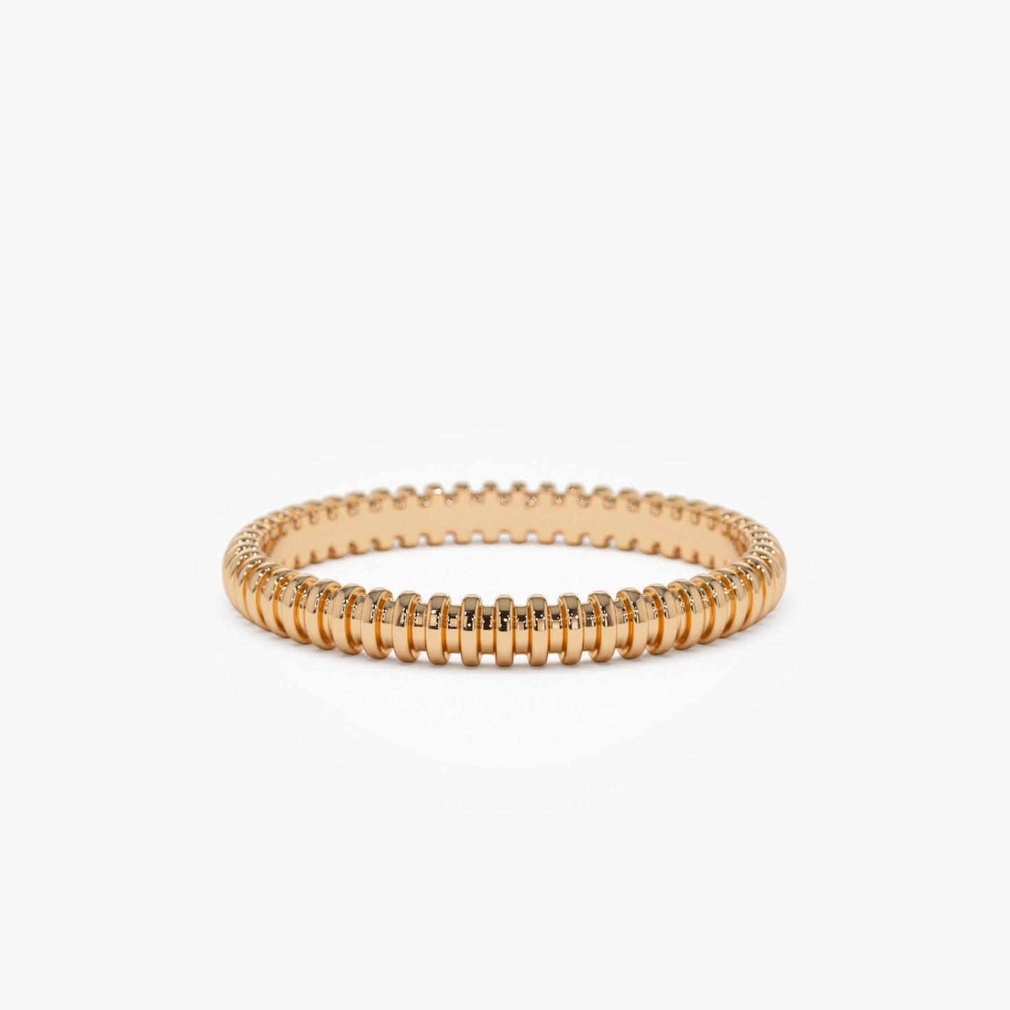 14K Stackable Ribbed Wedding band - Geum Jewels