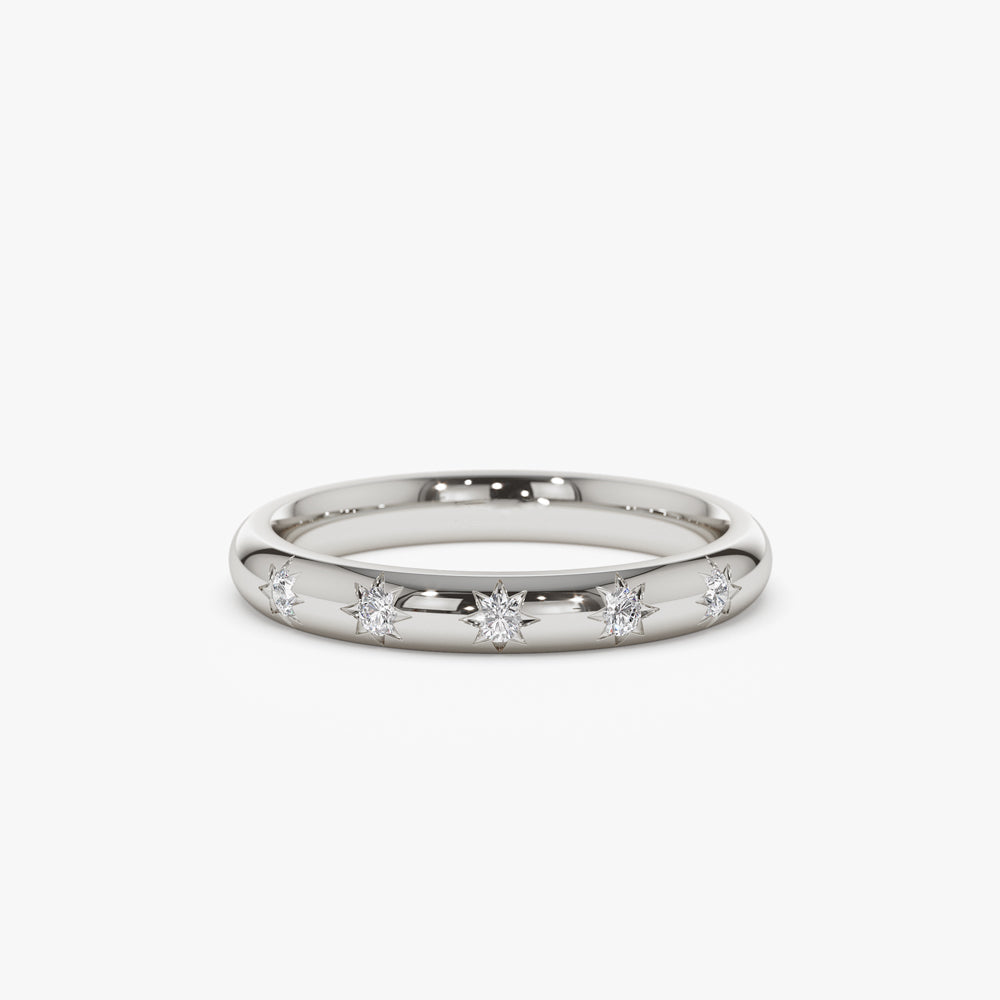 14k Star Setting 5 Stone Diamond Ring - Geum Jewels