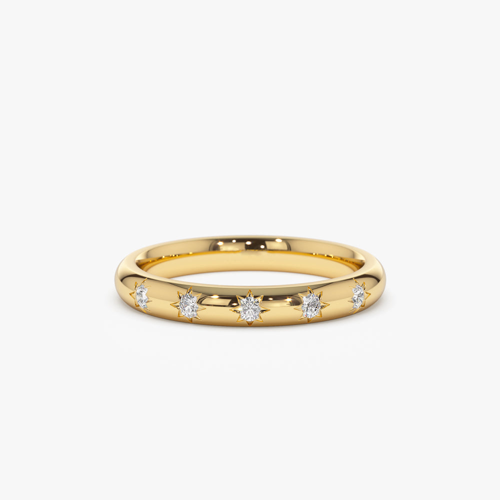 14k Star Setting 5 Stone Diamond Ring - Geum Jewels