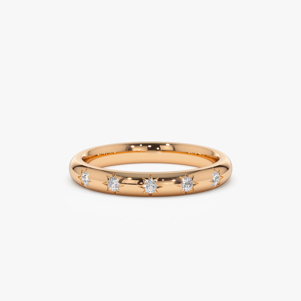 14k Star Setting 5 Stone Diamond Ring - Geum Jewels