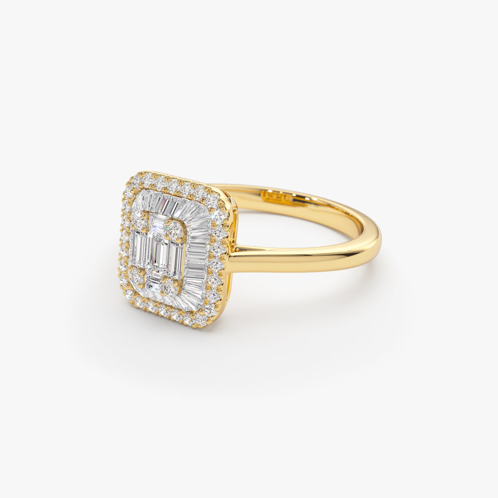 14k Unique Baguette Diamond Statement Ring - Geum Jewels