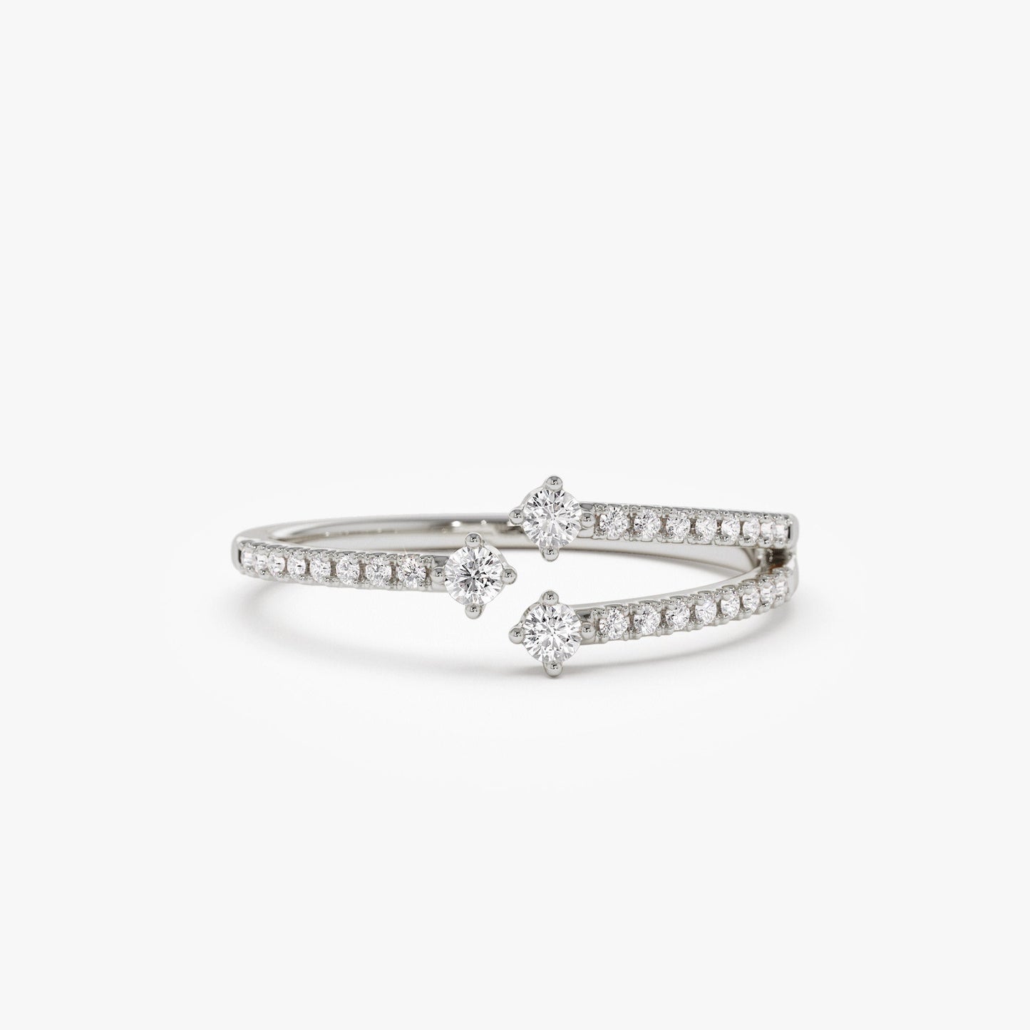 14k Unique Diamond Crossover Ring For Women - Geum Jewels