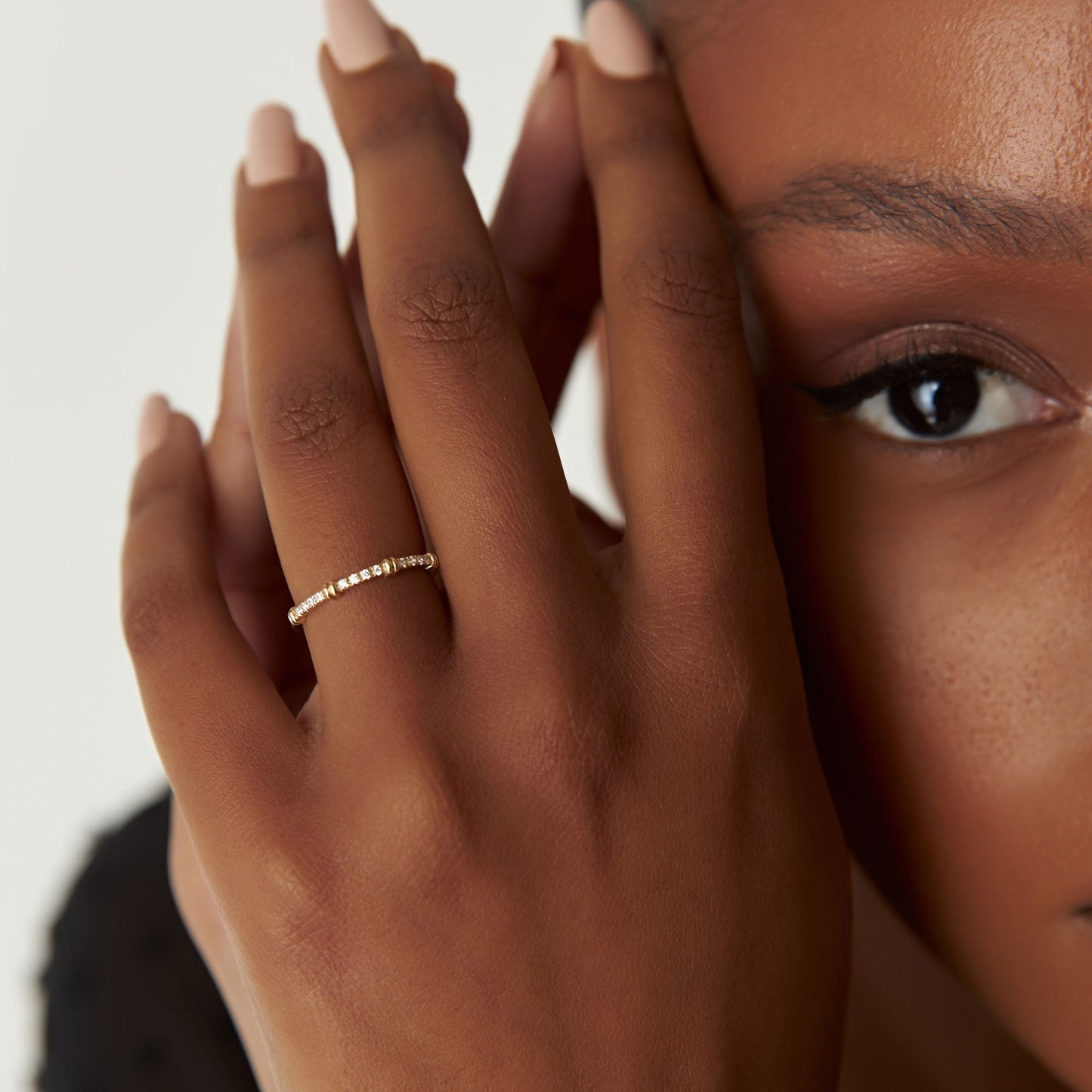 14k Unique Petite Diamond Stack Band