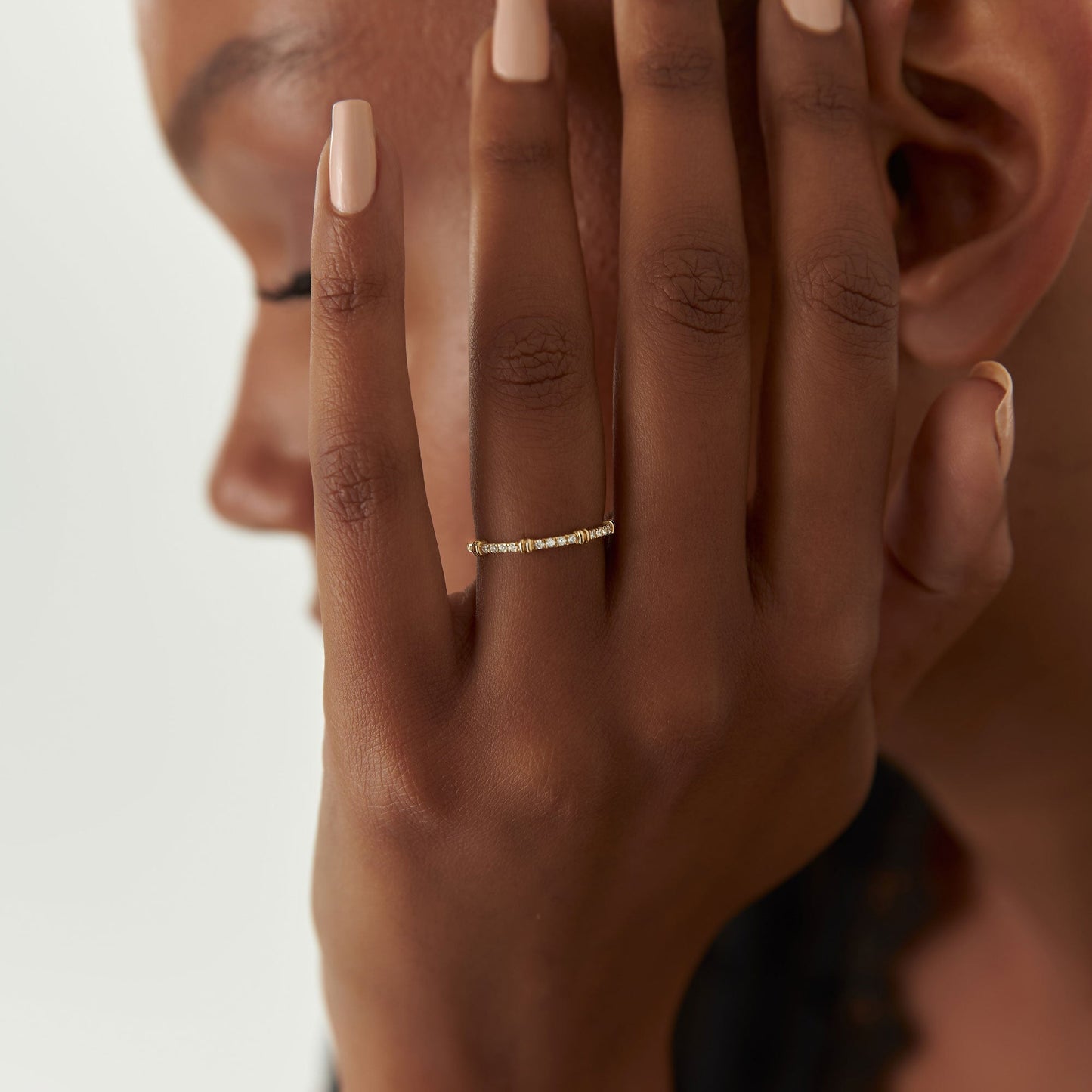 14k Unique Petite Diamond Stack Band